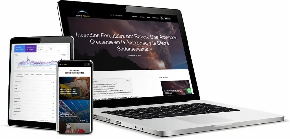Presentación digital de Para-Rayos en distintos dispositivos