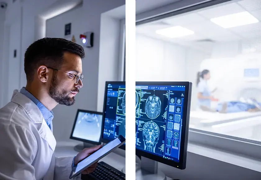 Profesional de salud revisando información de una especialidad