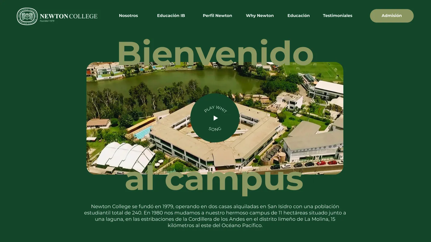 Presentación del campus en la web de Newton College