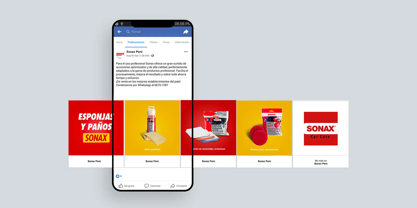 Trabajo de comunicación en redes sociales para Sonax Perú