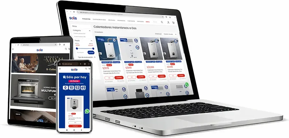Tienda online de Sole en computadora, tablet y celular